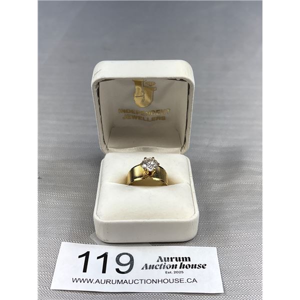 Fantastic! Gold Diamond Like Vintage Ring Quality! Approx 2 Carat