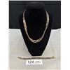 Image 1 : C.1990s Tri Color Gold Braided Necklace Bracelet Set Large Wide!