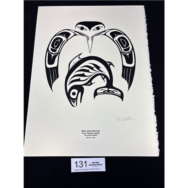 Nice Signed First Nations Memorial Print 1995 Blake Jones Memorial Kaunn 7Laanas Janaas (The Paint P