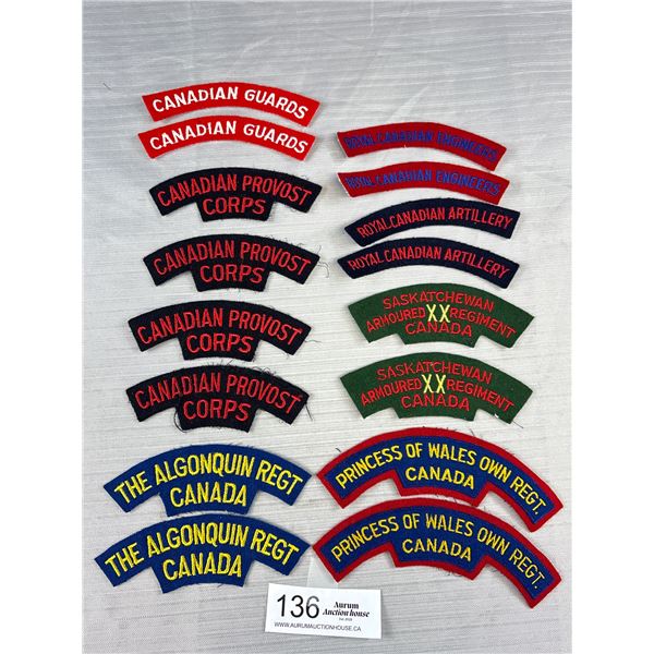 Nice Large Lot of Vintage Canadian Military Cloth Patches