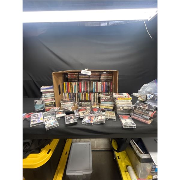 Over 190 Vintage Rock and Country Cassette Tapes