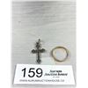 Image 1 : Tested Sterling Silver 1.5" Cross + Ring