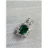 Image 2 : A Pretty Emerald + Diamond Look Pendant
