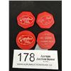 Image 1 : 4 Vintage Dairyland Milk Tokens