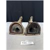 Image 4 : 2 Horse Head Metal Book Ends