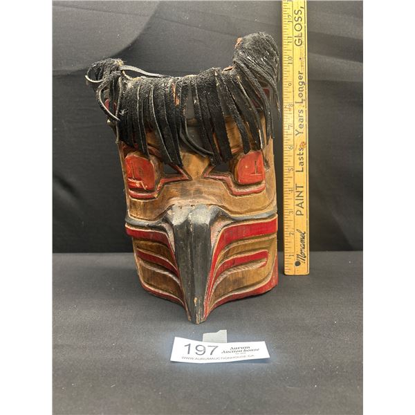 Hard to Find West Coast First Nations Ceremonial Carved Mask 9" Tall With Mouth Piece These Were to 