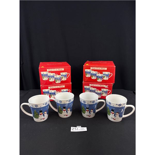 Lot of 4 Boxes of Christmas Mugs Still in Original Boxes