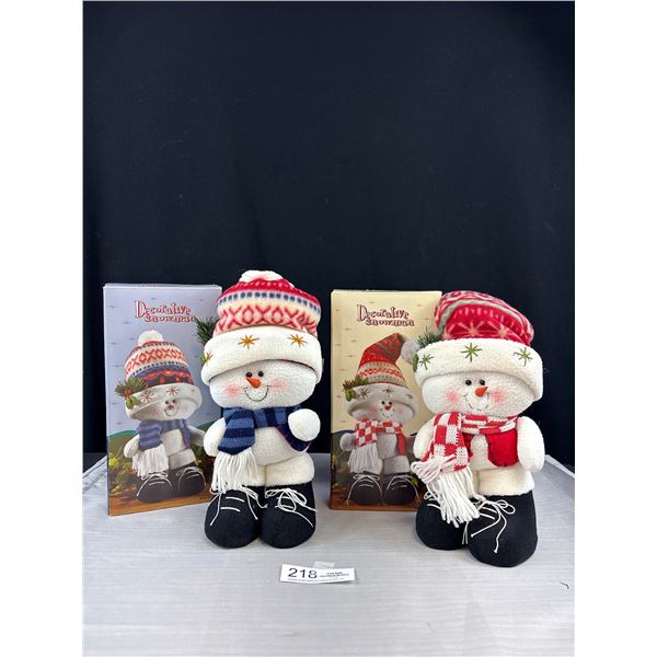 2 Decorative Snowman Still In Box