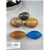 Image 2 : Tray of Vintage Stone and Glass Orbs, Eggs and Paperweights