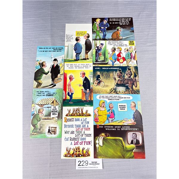 10 Vintage Humorous Adult Postcards - Printed in England