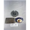 Image 1 : Vintage Cadillac Emblem, King of Rock and Roll and Budweiser Belt Buckles