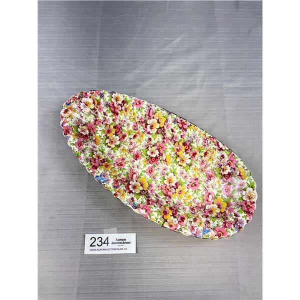 Vintage James Kent Fenton DuBarry Chintz Oval Dish - Approx 12" x 6"