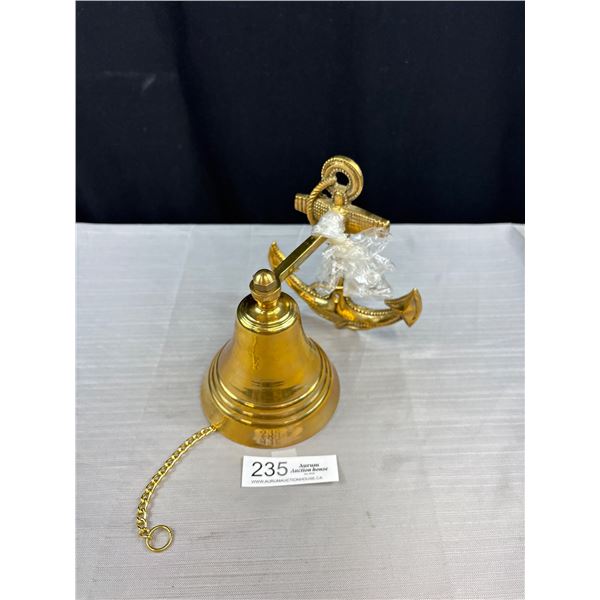Vintage Solid Brass Ships Bell in New Condition