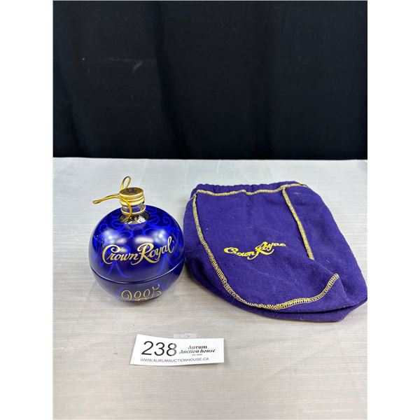 Vintage Crown Royal Purple Bag w/Xmas Ornament (Ready for New Mini Bottle)