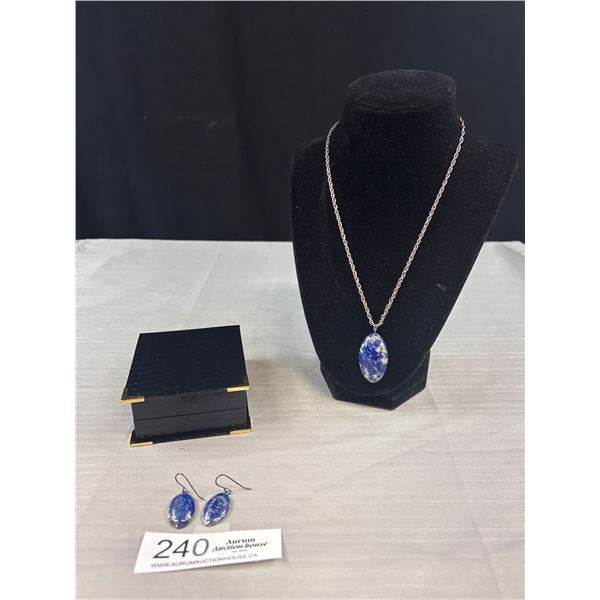 Vintage Lapis Lazuli Necklace and Earrings