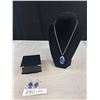 Image 1 : Vintage Lapis Lazuli Necklace and Earrings