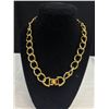 Image 2 : Vintage Signed Monet Goldtone Link Necklace - Nice Quality!