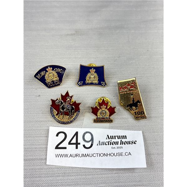 5 Collectible RCMP Enamelled Pins