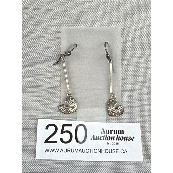 Pretty .925 Drop Open Heart Earrings