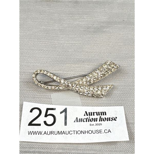 Vintage Signed Ledo Polcini Rhinestone Brooch