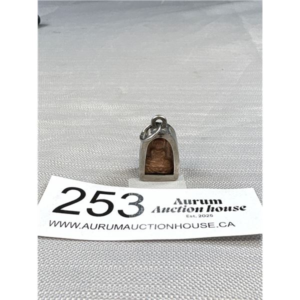 Vintage Silver Pendant w/Inset Buddha