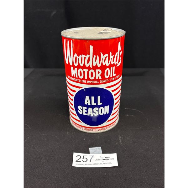 Full Woodwards All Season Motor Oil 1 Imperial Quart Tin