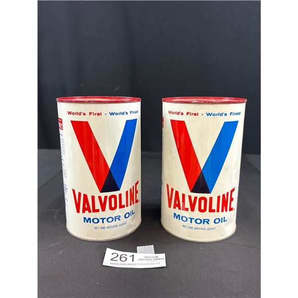 2 Full Valvoline Motor Oil Tins