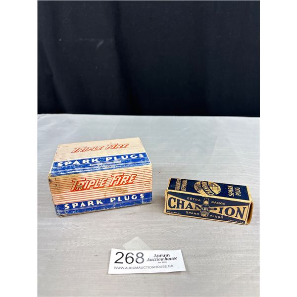 Full Box of Triple Fire Spark Plugs and Champion Spark Plug