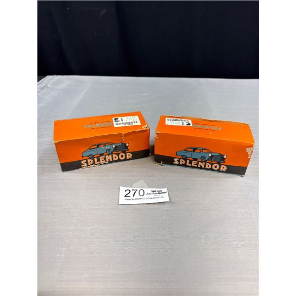 2 Vintage Boxes of Splendor Auto Lamps Nice Graphics
