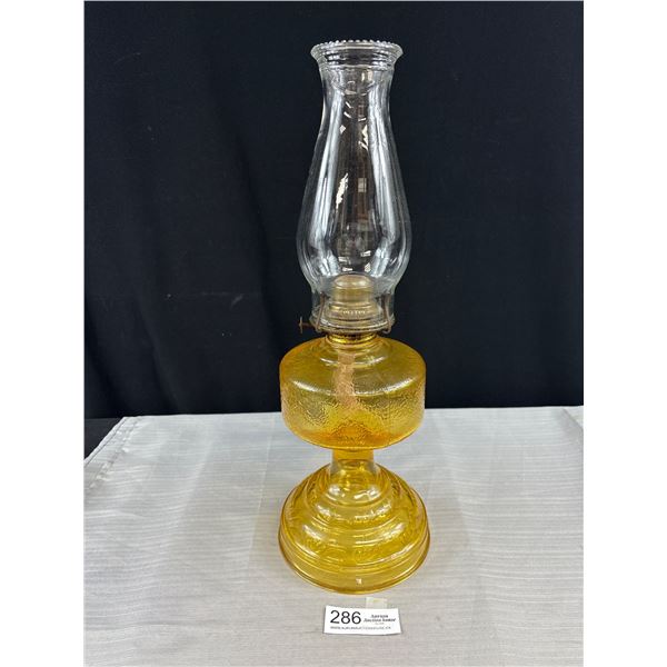 Nice Amber Colored Oil Lamp