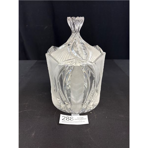 Very Nice Crystal Frosted Lidded Biscuit Jar