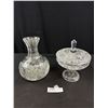 Image 1 : Very Nice Crystal Vase and Crystal Lidded Dish