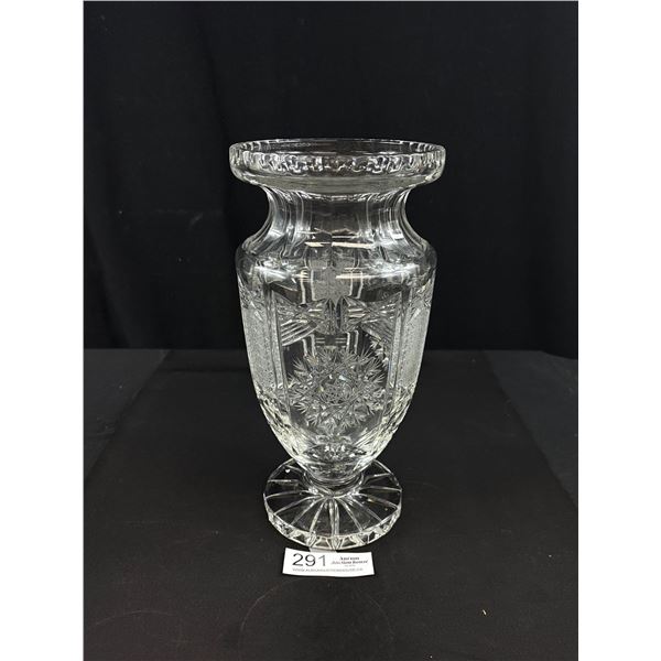 Very Nice Heavy Cut Crystal Vase 12" Tall