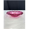 Image 3 : Vintage Pink White Opalescent Hobnail Fenton Decorative Dish/Bowl 9" Diameter + Nice Cranberry Glass