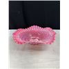 Image 6 : Vintage Pink White Opalescent Hobnail Fenton Decorative Dish/Bowl 9" Diameter + Nice Cranberry Glass