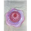Image 7 : Vintage Pink White Opalescent Hobnail Fenton Decorative Dish/Bowl 9" Diameter + Nice Cranberry Glass