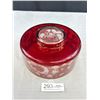 Image 4 : Vintage Egermann Czech Republic Ruby Red Crannberry Cut to Clear Glass Bowl 8" Diameter 4" Deep