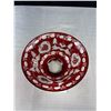 Image 2 : Vintage Egermann Czech Republic Ruby Red Crannberry Cut to Clear Glass Bowl 8" Diameter 4" Deep