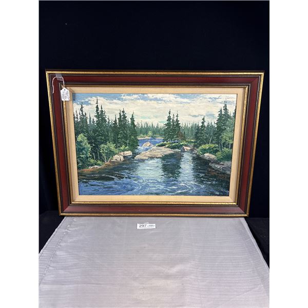 Gordan E. Pfeiffer Canadian: 1899-1983 Oil on Board "Riveriere Rouge" Quebec 30" x 22"