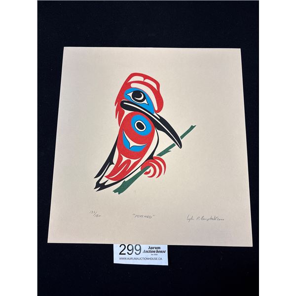 10" x 10.5" Numbered 133/180 First Nations Signed Print "Perched"