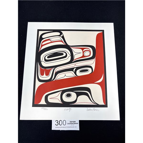 10" x 10.5" Numbered 142/250 (Wolf) Signed Print Dean Heron