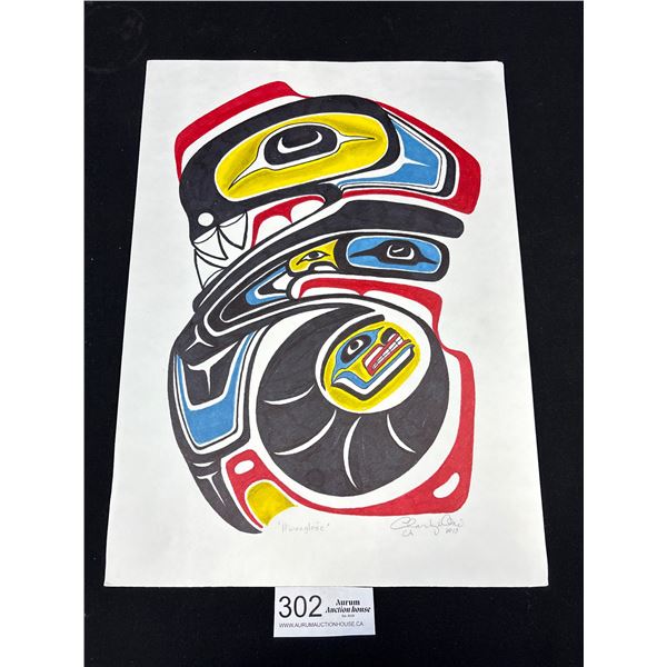 Colorful 11" x 15" Signed West Coast Native Print "H'waaglose"