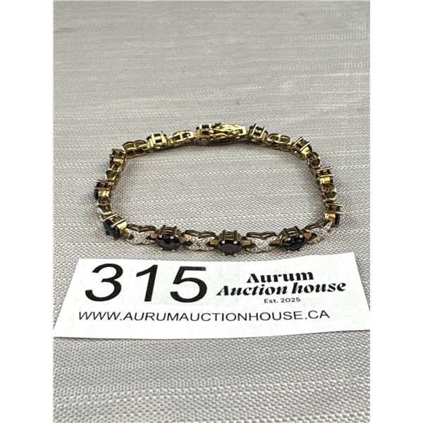 Vintage Dark Blue Sapphire Tennis Bracelet