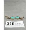 Image 2 : Vintage Gold Colour Screw On Pair of Earrings w/ Dangling Turquoise Pendants