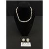 Image 1 : Vintage Crystal Beads Choker Necklace w/ Pair of Matching Earrings Set