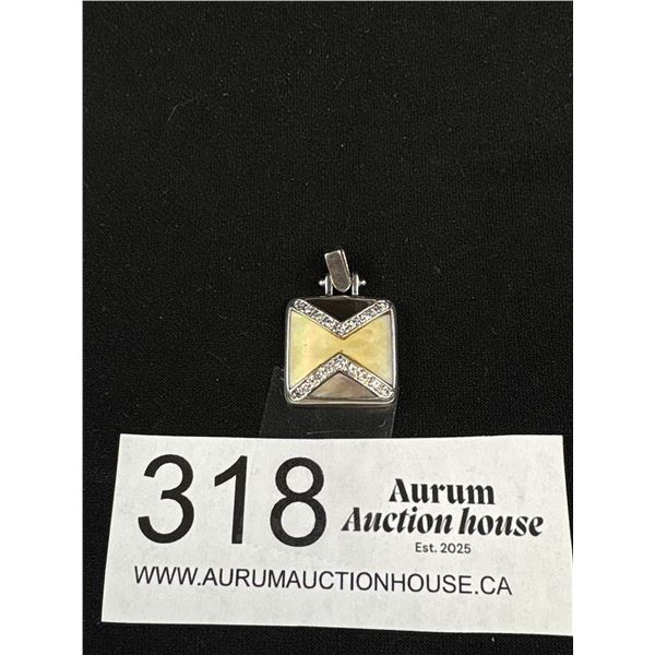 Unusual Sterling Silver Pendant, Tiny Stones Marked 925 S, 58