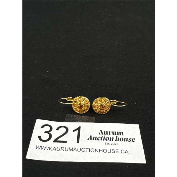 Vintage Pair of Gold Colour Earrings