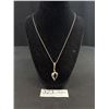 Image 1 : Lovely Sterling Silver Snake Skin Chain w/ Pendant Necklace, 19" Length (Tested), Marked 925 Italy, 