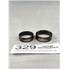 Image 1 : Pair of Black Metal Skull Design Wedding Rings, New Never Used, Sizes 12 + 15
