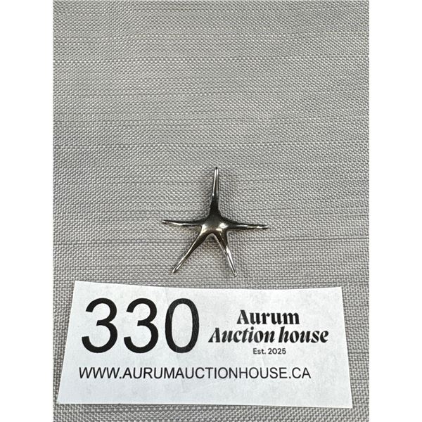 Vintage Sterling Silver Sea Star Pendant Marked 925
